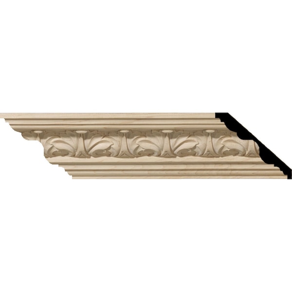 Ekena Millwork SAMPLE - 2 1/8"H x 2 3/8"P x 3 1/4"F x 12"L Acanthus Leaf Carved Wood Crown Moulding, Maple SAMPLE-MLD02X02X03ACMA - main